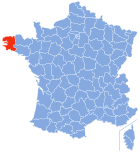 Posizion del dipartiment Finistère in de la Francia