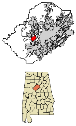 Location of Pleasant Grove in Jefferson County, Alabama