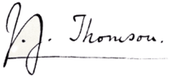 Signature de Joseph John Thomson