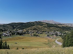 Vue aérienne de la station.