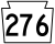 Pennsylvania Route 276 marker