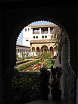 Patio and gardens, Alhambra. Mar 2004.