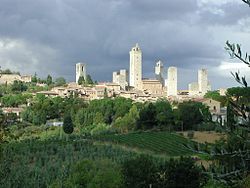 View of the town from nearby hill