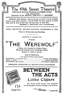 Page from a printed playbill