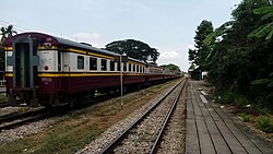 Passenger cars at Trang railway station