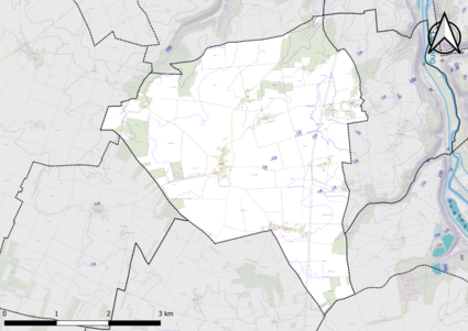 Carte montrant en couleurs le relief d'une commune