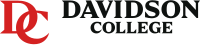 Serif capital D and C letters, interlocking, in red, alongside "Davidson College" in black.