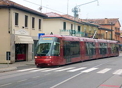 Tram alla fermata Pastrello a Favaro Veneto