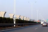 Maglev track under construction along the airport highway (2015)