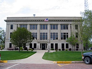 Das O’Brien County Courthouse in Primghar, seit 1981 im NRHP gelistet[1]