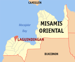 Mapa ning Misamis Oriental ampong Laguindingan ilage