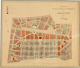 Stadsplan för Skellefteå 1905.