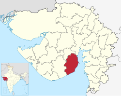 Location of district in Gujarat