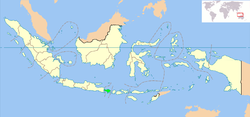 インドネシア内のバリ州の位置の位置図