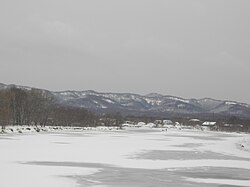 Lyutoga river, viewed from bridge in Aniva, Anivsky District