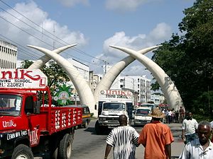 Olifantenslagtanden in Mombasa