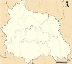 Mapa konturowa Puy-de-Dôme, w centrum znajduje się punkt z opisem „Saint-Georges-sur-Allier”