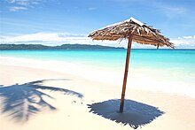 View of white sand beaches of Boracay.