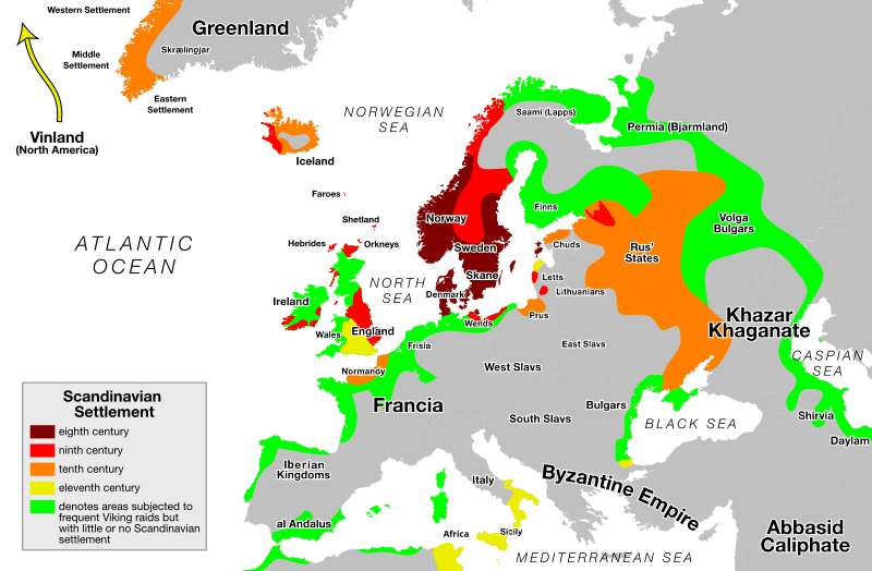 Viking expansion with conquered areas