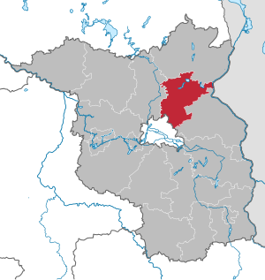 Li position de Subdistrict Barnim in Brandenburgia