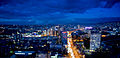 Prishtina at night seen from the Cathedral