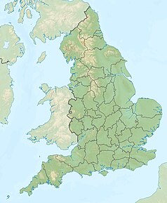 Mapa konturowa Anglii, u góry znajduje się punkt z opisem „Park Narodowy Northumberland”