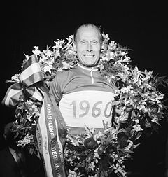 Jan Derksen als niederländischer Sprintmeister (1960)