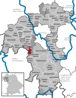 Läget för Kleinrinderfeld i Landkreis Würzburg