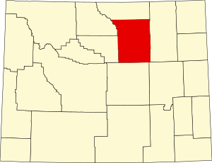 Map of Wyoming highlighting Johnson County