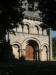 The church doors in Tauriac