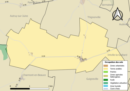 Carte des infrastructures et de l'occupation des sols de la commune en 2018 (CLC).