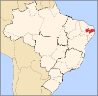 Map of Brazil highlighting the state