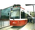 A jpg picture of a Croydon Tram, in Croydon, London during the year 2000.