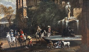 Capriccio con la fontana di Nettuno Luca Carlevarijs