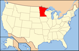 Map of the United States with Minnesota highlighted