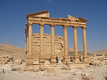 Ruined building with columns