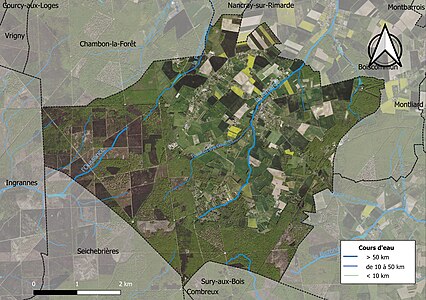 Carte orthophotographique de la commune en 2016.