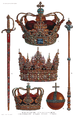 Diverse regalia van Denemarken.