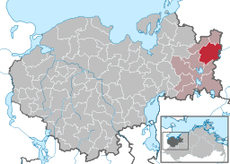 Läget för kommunen Glasin i Landkreis Nordwestmecklenburg