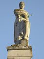 Estatua de Guzmán el Bueno en Tarifa (Cádiz), que adquirió la villa de Ayamonte a finales del siglo XIII.