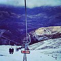 „Velike Livade“ double seater chairlift, and „Velike Livade“ ski slope, near the top station