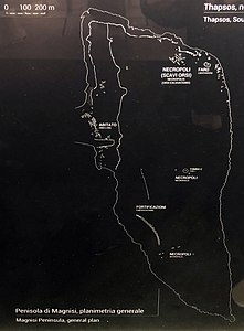 Thapsosko mapa, kokalekua, gotorlekua eta nekropoliarekin.