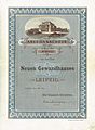 Obligation pour la construction de la deuxième Gewandhaus en date du 1. Juillet 1884 [3]