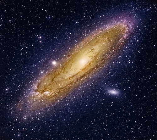 Andromeda Galaxy by Michael S Adler. This image of the Andromeda Galaxy includes 99 10-minute exposures for a total of 16.5 hours of imaging.