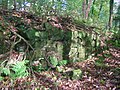 Detail of the stonework on the surviving retaining wall.