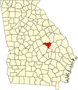 map of Georgia highlighting Johnson County