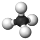 Kugel-Stab-Modell von Methan