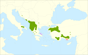 Description de l'image Quercus trojana range.svg.