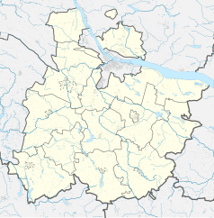 Mapa konturowa powiatu włocławskiego, blisko centrum po lewej na dole znajduje się punkt z opisem „Jerzmanowo”