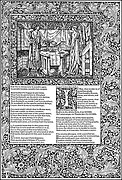 A page from the Kelmscott Chaucer, decoration by Morris and illustration by Burne-Jones, 1896